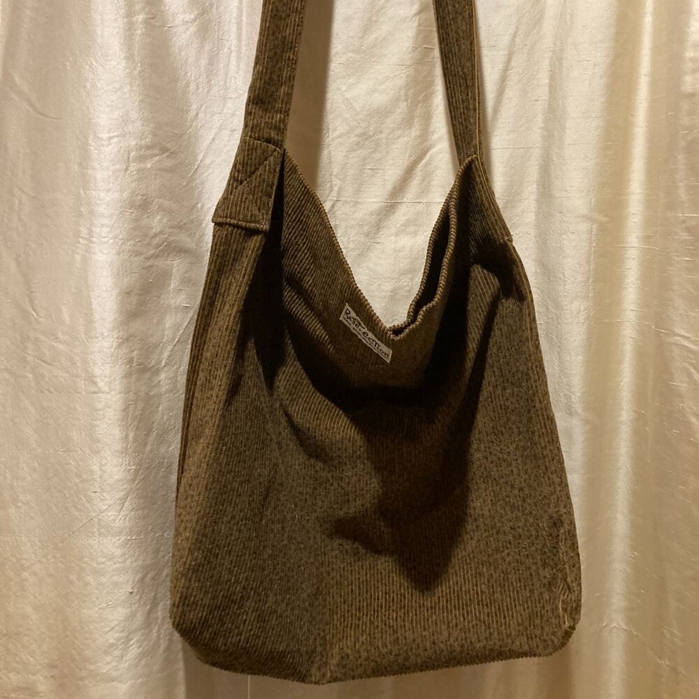 Flax Brown Corduroy Shoulder Bag